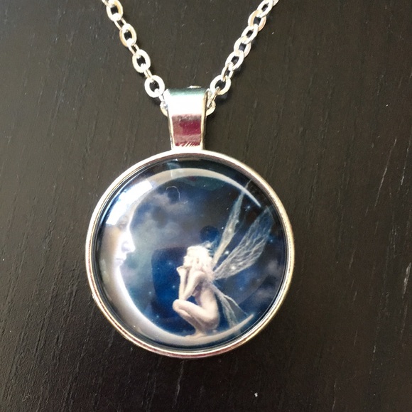 Moon and fairy silver necklace 🌙 - Picture 2 of 5